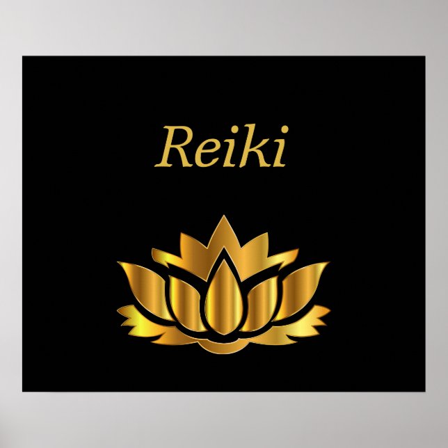 Reiki Gold Lotus flower Poster (Front)