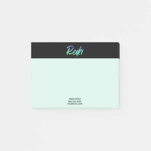 *~* Reiki Green Blue &amp; Turquoise Iridescent Post-it Notes
