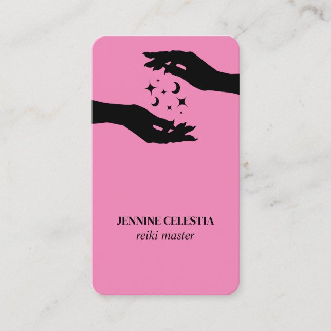 Reiki Hands Turquoise Spiritual Healer Business Card (Front)