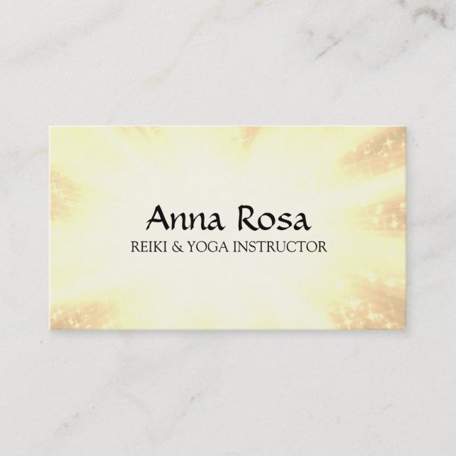 *~* Reiki Healer Rays Energy Healing Sparkles Business Card (Front)