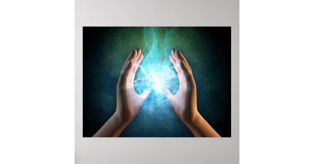 Reiki healing hands energi at work distant healing poster