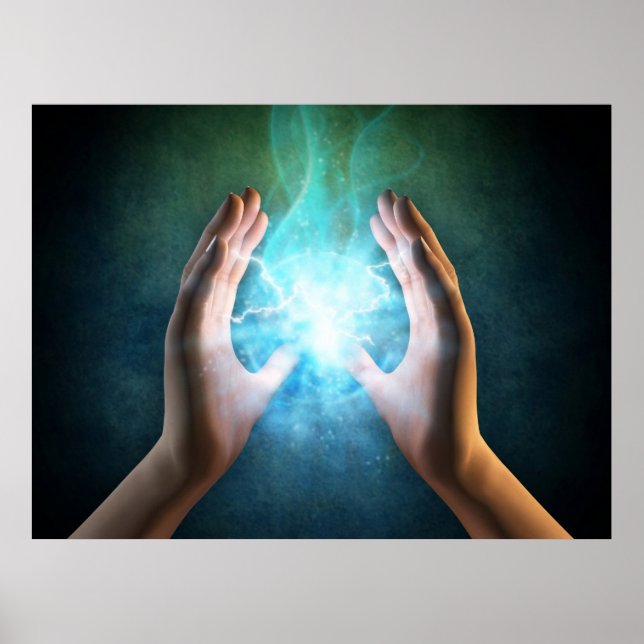 Reiki healing hands energi at work distant healing poster (Front)