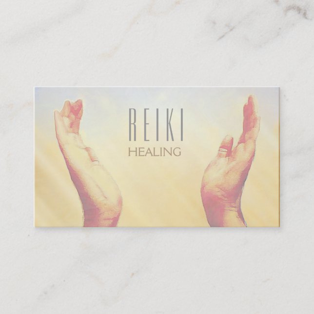 Reiki Healing Hands Prayer Yoga Business Cards (Front)