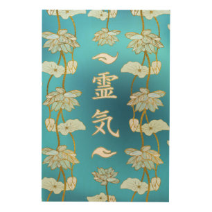 Reiki Healing Hands Symbols with lotus Wood Wall Decor