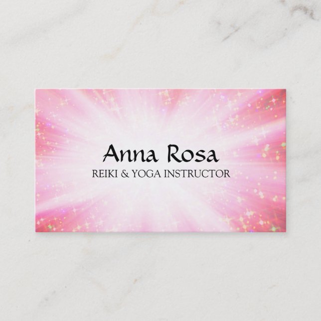 *~* Reiki Healing Ray Energy Healing Sparkles Business Card (Front)