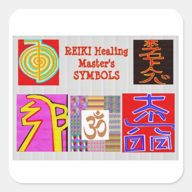 REIKI Healing Symbol ART ReikiHealing ReikiMaster Square Sticker (Front)