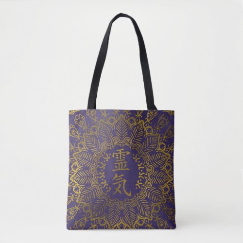 Reiki Healing Symbols in gold mandala Tote Bag