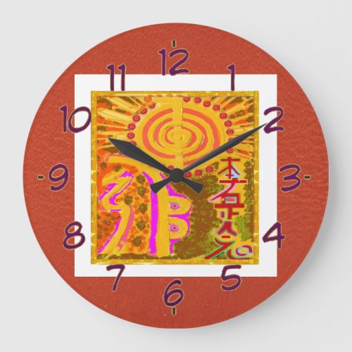 REIKI Healing Symbols Large Clock
