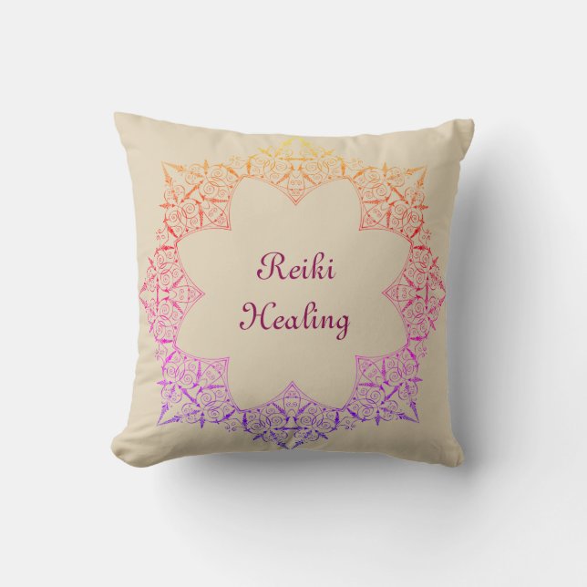 Reiki Healing Throw Pillow (Front)