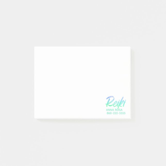 *~* Reiki Iridescent Green Blue& Turquoise Post-it Notes (Front)