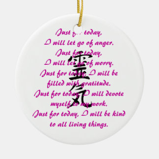 Reiki Kanji and Precepts Ceramic Ornament