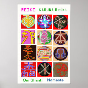 REIKI KARUNA Healing Master's Symbols Poster