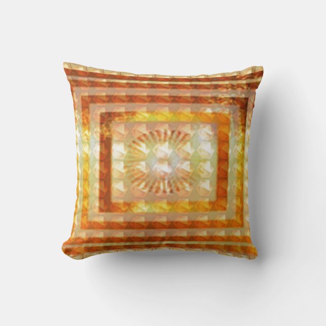 REIKI Karuna Healing Symbols Lotus Golden Chakra Throw Pillow (Front)