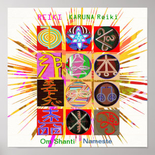 REIKI KARUNA Healing Symbols Poster