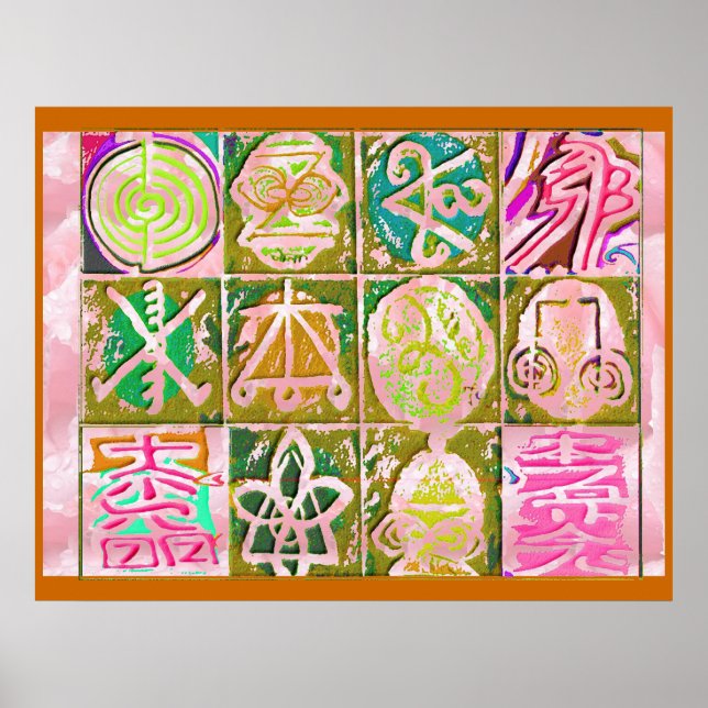 REIKI Karuna : Vintage Style Art Symbols Poster (Front)
