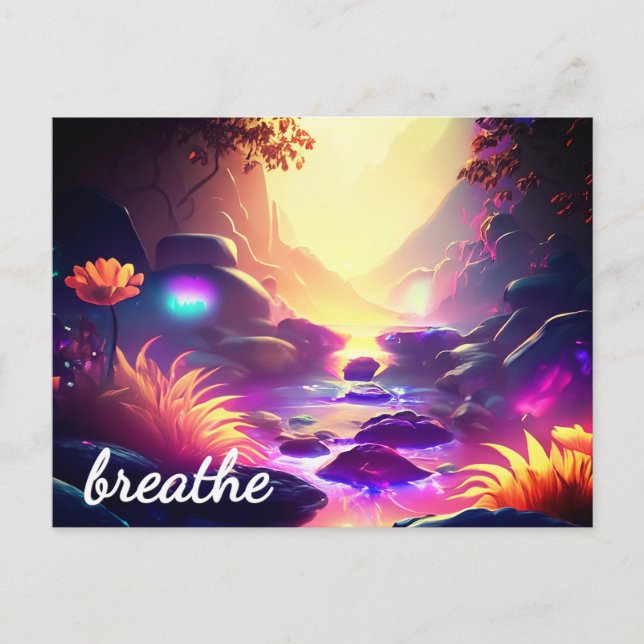 Reiki Law of Attraction Abundance Affirmation Postcard (Front)