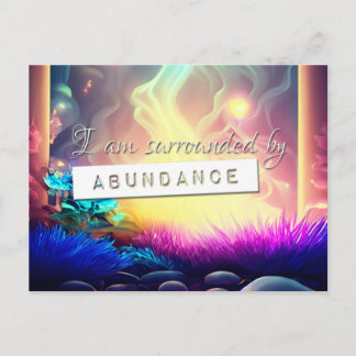 Reiki Law of Attraction Abundance Affirmation Postcard