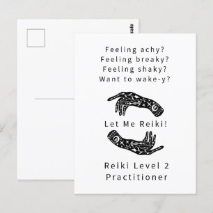 Reiki Level 2 Practitioner Riddle And Hands White Postcard