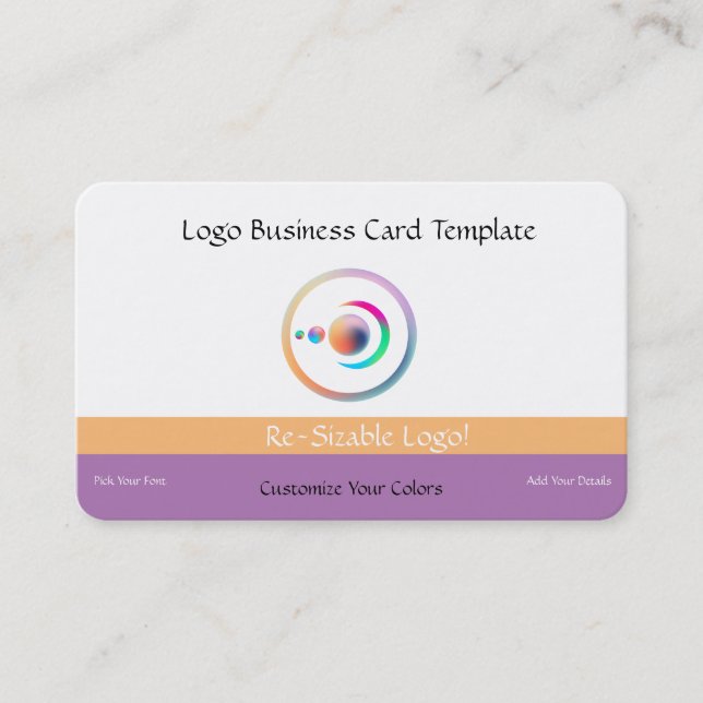 Reiki Logo Rainbow Crescent Moon & Planets Business Card (Front)