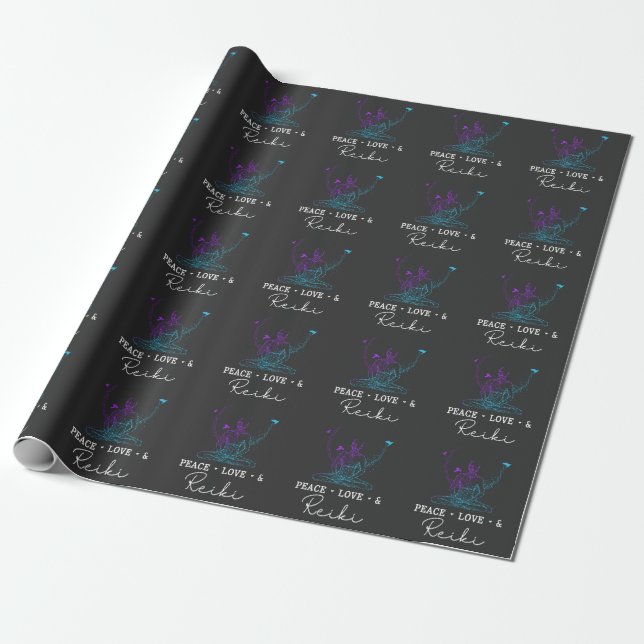 Reiki Love Chakra Spiritual Meditation Wrapping Paper (Unrolled)