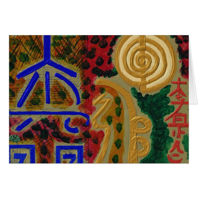 REIKI Main Healing Symbols - Prayer text inside Cards (Front Horizontal)