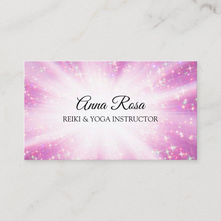 Reiki Massage Healing Sparkle Rays Business Card