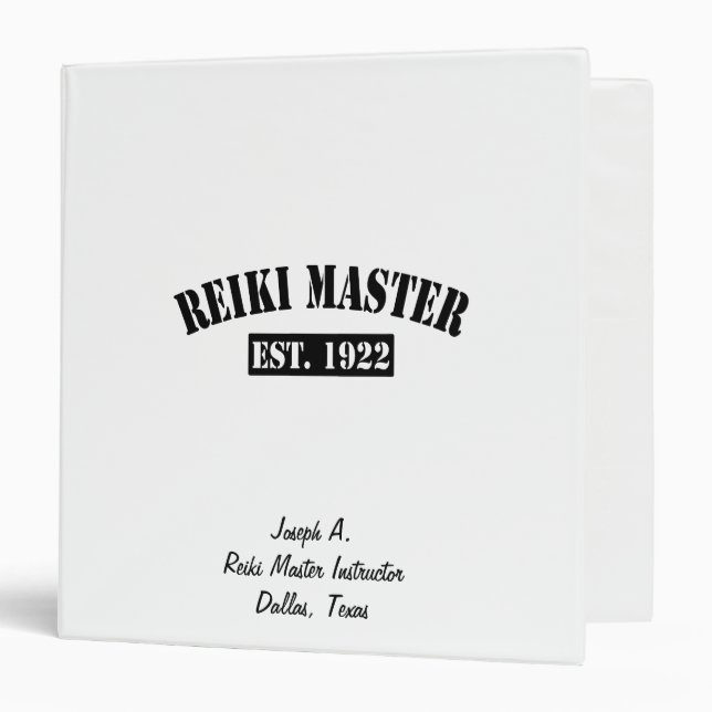 Reiki Master 3 Ring Binder (Front/Inside)