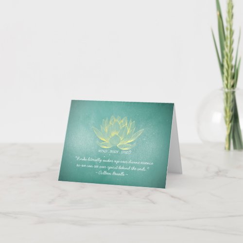 Reiki Master and Yoga Mediation Instructor Quotes Card