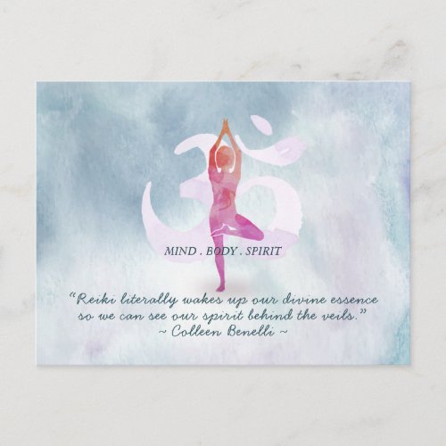 Reiki Master and Yoga Mediation Instructor Quotes Postcard