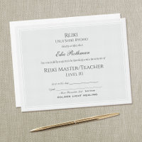 Reiki Master Certificate of Completion Award