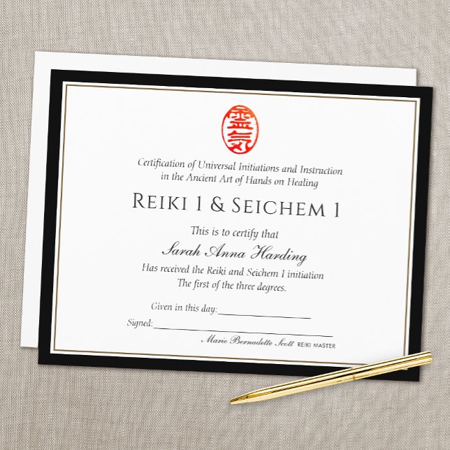 Reiki Master Certificate of Completion Award -  (Creator Uploaded)