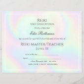 Reiki Master Certificate of Completion Award  (Front)