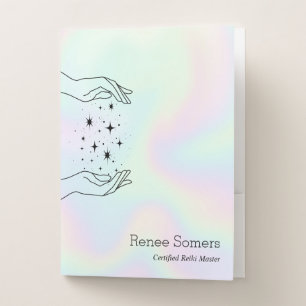 Reiki Master Chakra Energy Healer Business Card Pocket Folder