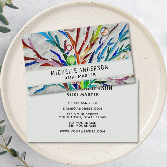 Reiki Master Energy Healer Colorful Business Card (Creator Uploaded)