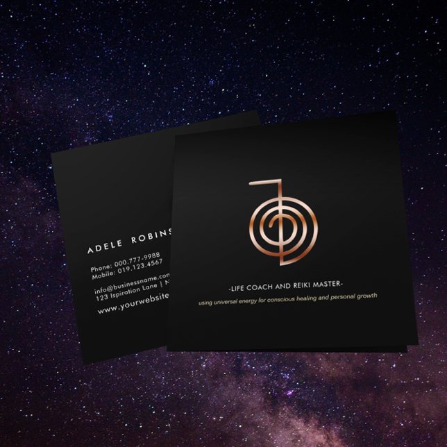 Reiki Master Life Coach Square Business Card (Creator Uploaded)