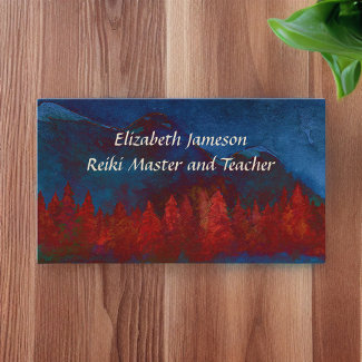 Reiki Master n Teacher Trees Mountains Watercolor