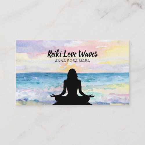  Reiki Master Ocean Sunrise Meditation Massage Business Card