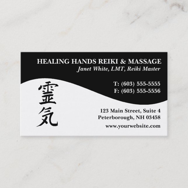 Reiki Master Practitioner Business Cards (Front)