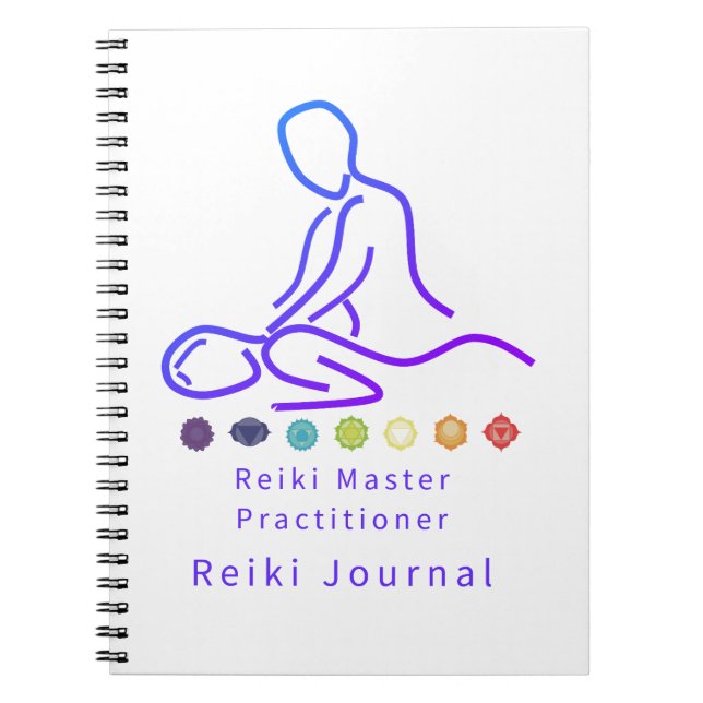 Reiki Master Practitioner Outline White Notebook (Front)