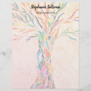 Reiki Master Rainbow Tree Personalized Letterhead
