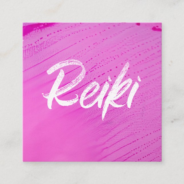 *~* Reiki Master Reiki Practitioner Healing Energy Square Business Card (Front)