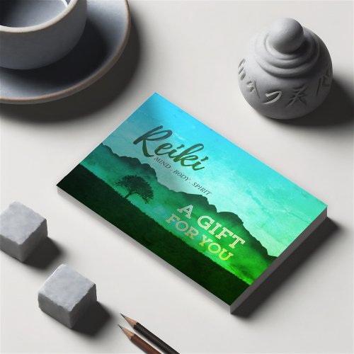 Reiki Master Yoga Instructor Gift Certificate Card