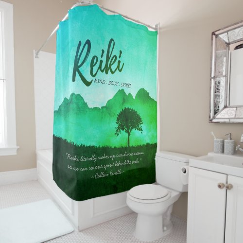 Reiki Master Yoga Mediation instructor Quotes Shower Curtain