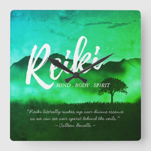 Reiki Master Yoga Mediation instructor Quotes Square Wall Clock