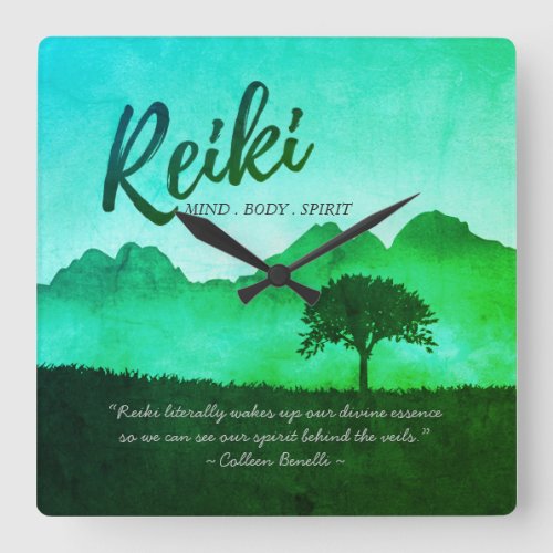Reiki Master Yoga Mediation instructor Quotes Square Wall Clock