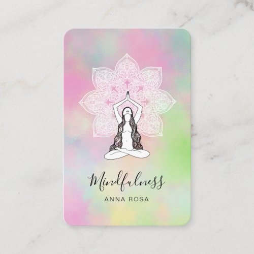 Reiki Meditation Mindfulness QR Mandala Goddess Business Card