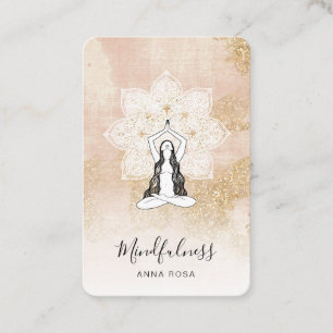 *~* Reiki Meditation Pink Woman Mandala Goddess QR Business Card