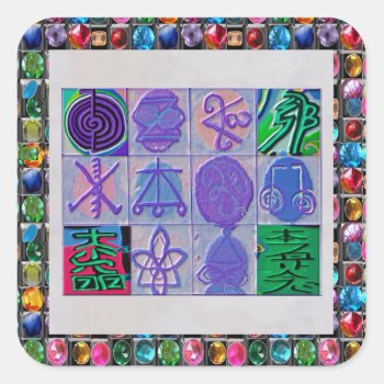 Reiki N Karuna Healing Sign 12    V24 Square Sticker by LOWPRICESALES at Zazzle