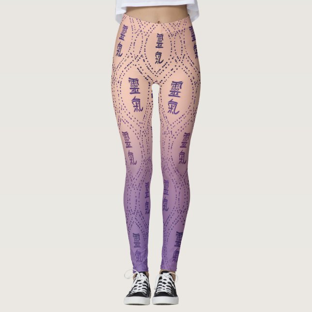 Reiki Pattern on purple pastel Leggings (Front)