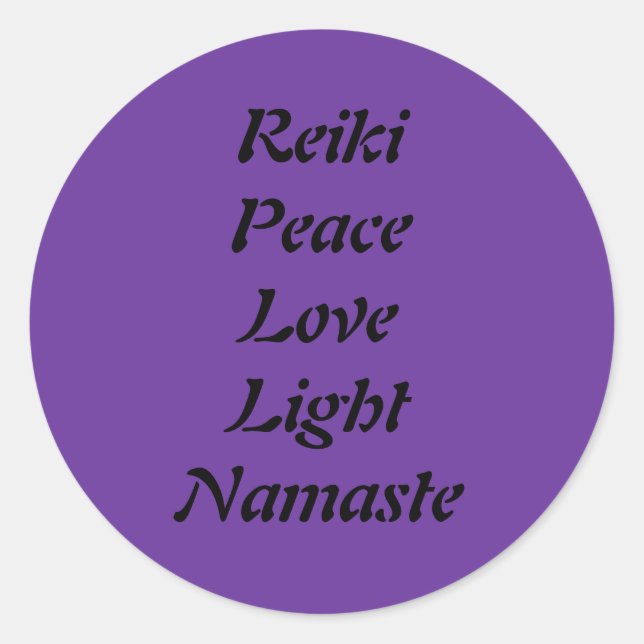 Reiki Peace Love Light Namaste Sticker (Front)